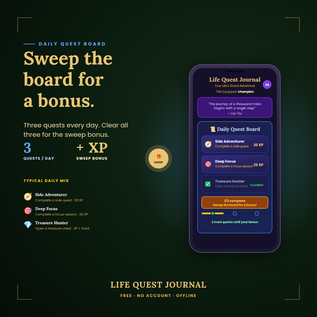 Daily Quest Board social graphic